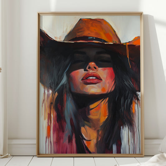 Gallery image 1 for Sunkissed Heat – Bold Cowgirl Portrait with Fiery Palette