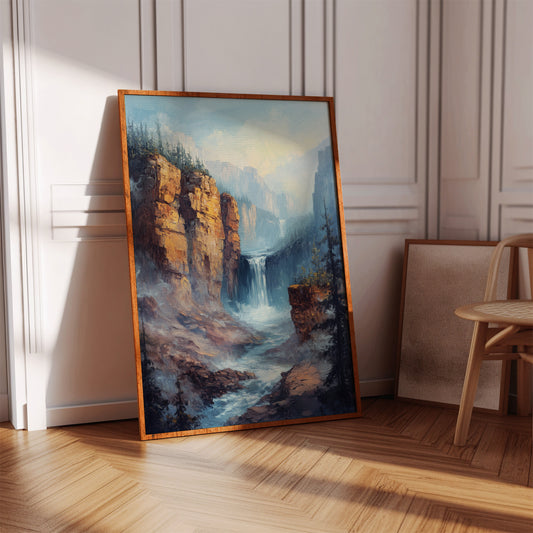 Gallery image 2 for Echo Falls – Misty Canyon Waterfall Landscape