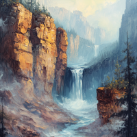 Gallery image 12 for Echo Falls – Misty Canyon Waterfall Landscape
