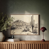Gallery image 6 for Sonoran Stillness – Vintage Desert Landscape Illustration