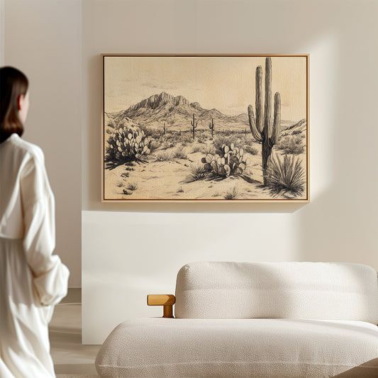 Gallery image 8 for Sonoran Stillness – Vintage Desert Landscape Illustration
