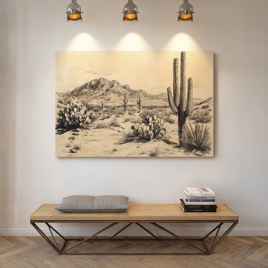 Gallery image 11 for Sonoran Stillness – Vintage Desert Landscape Illustration