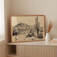 Gallery image 13 for Sonoran Stillness – Vintage Desert Landscape Illustration