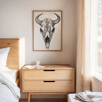 Gallery image 6 for Western Bison Skull – Black Ink Rustic Wall Art