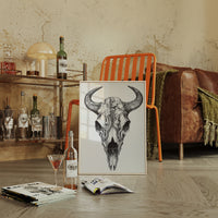 Gallery image 9 for Western Bison Skull – Black Ink Rustic Wall Art