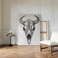 Gallery image 13 for Western Bison Skull – Black Ink Rustic Wall Art