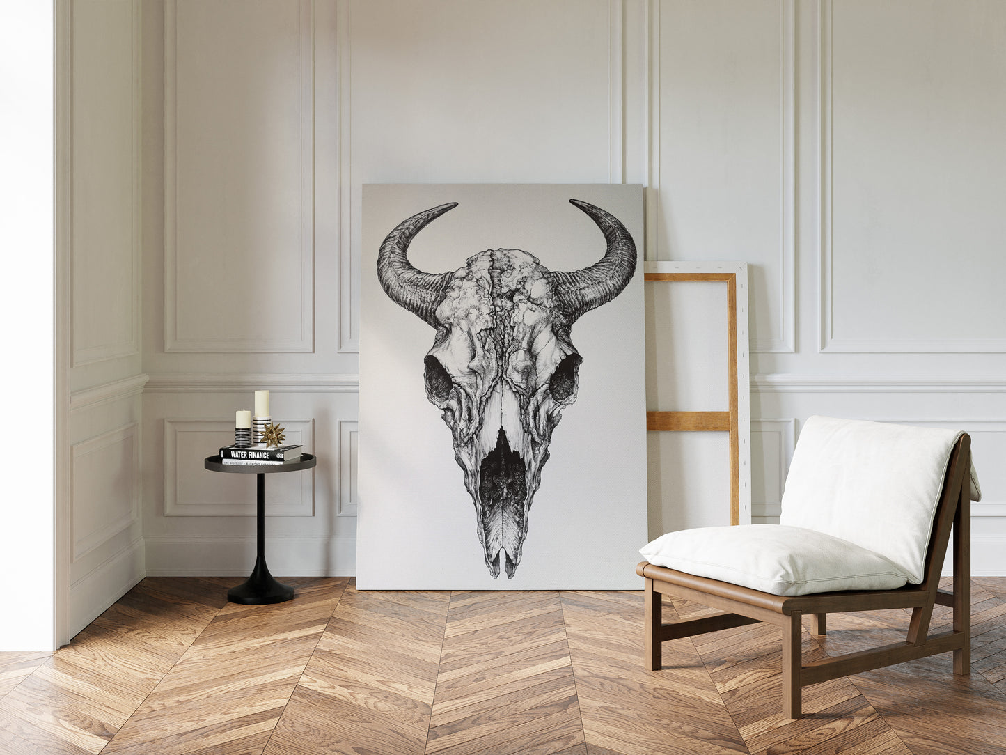 Gallery image 13 for Western Bison Skull – Black Ink Rustic Wall Art