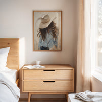 Gallery image 9 for Cowgirl in Blue – Soft Western Elegance Canvas Print