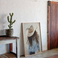 Gallery image 12 for Cowgirl in Blue – Soft Western Elegance Canvas Print