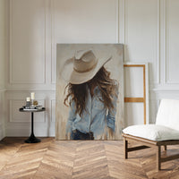 Gallery image 14 for Cowgirl in Blue – Soft Western Elegance Canvas Print