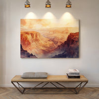 Gallery image 2 for Grand Solitude – Watercolor Canyon Sunset Landscape Print