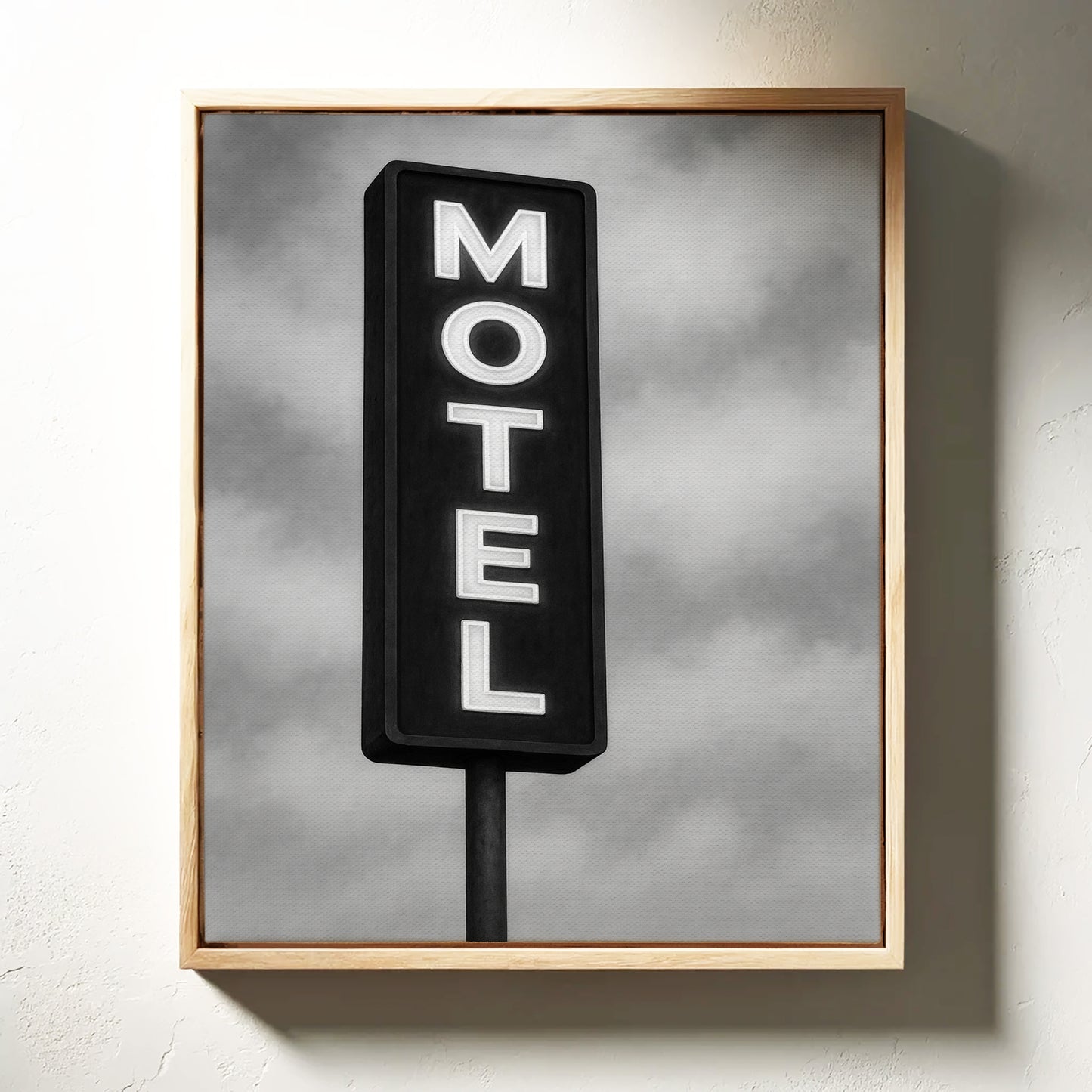 Gallery image 12 for Retro “MOTEL” Neon Sign – Black & White Vintage Wall Art