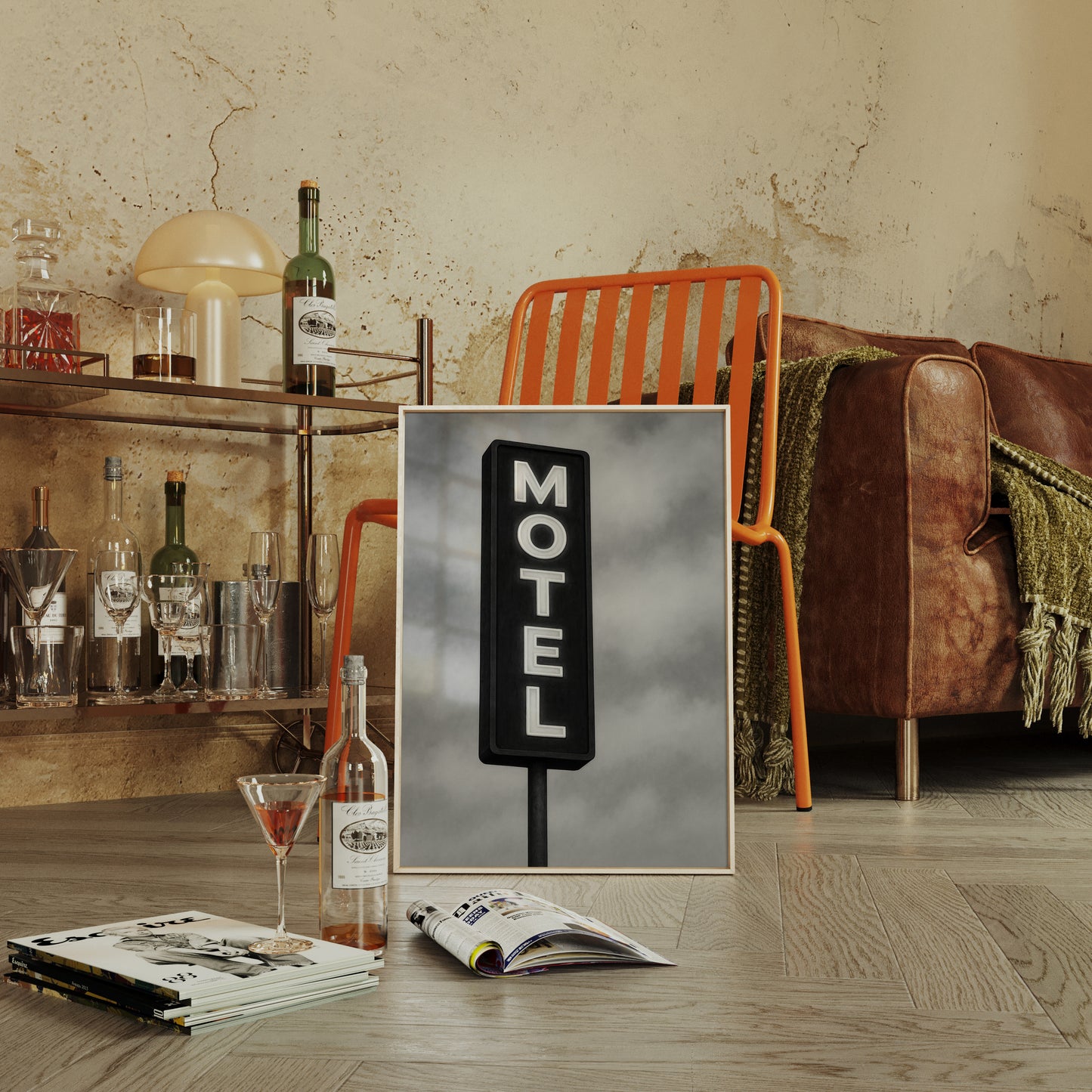 Gallery image 15 for Retro “MOTEL” Neon Sign – Black & White Vintage Wall Art