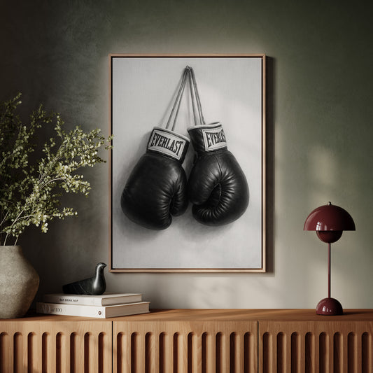 Gallery image 4 for Vintage Everlast Boxing Gloves – Black and White Sports Wall Art