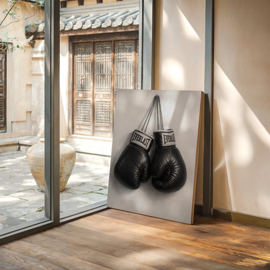 Gallery image 6 for Vintage Everlast Boxing Gloves – Black and White Sports Wall Art