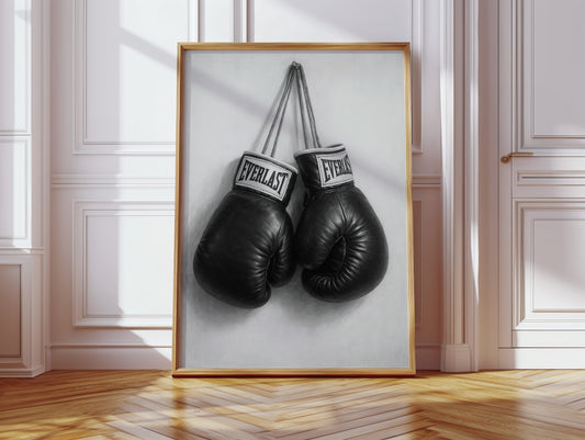 Gallery image 11 for Vintage Everlast Boxing Gloves – Black and White Sports Wall Art