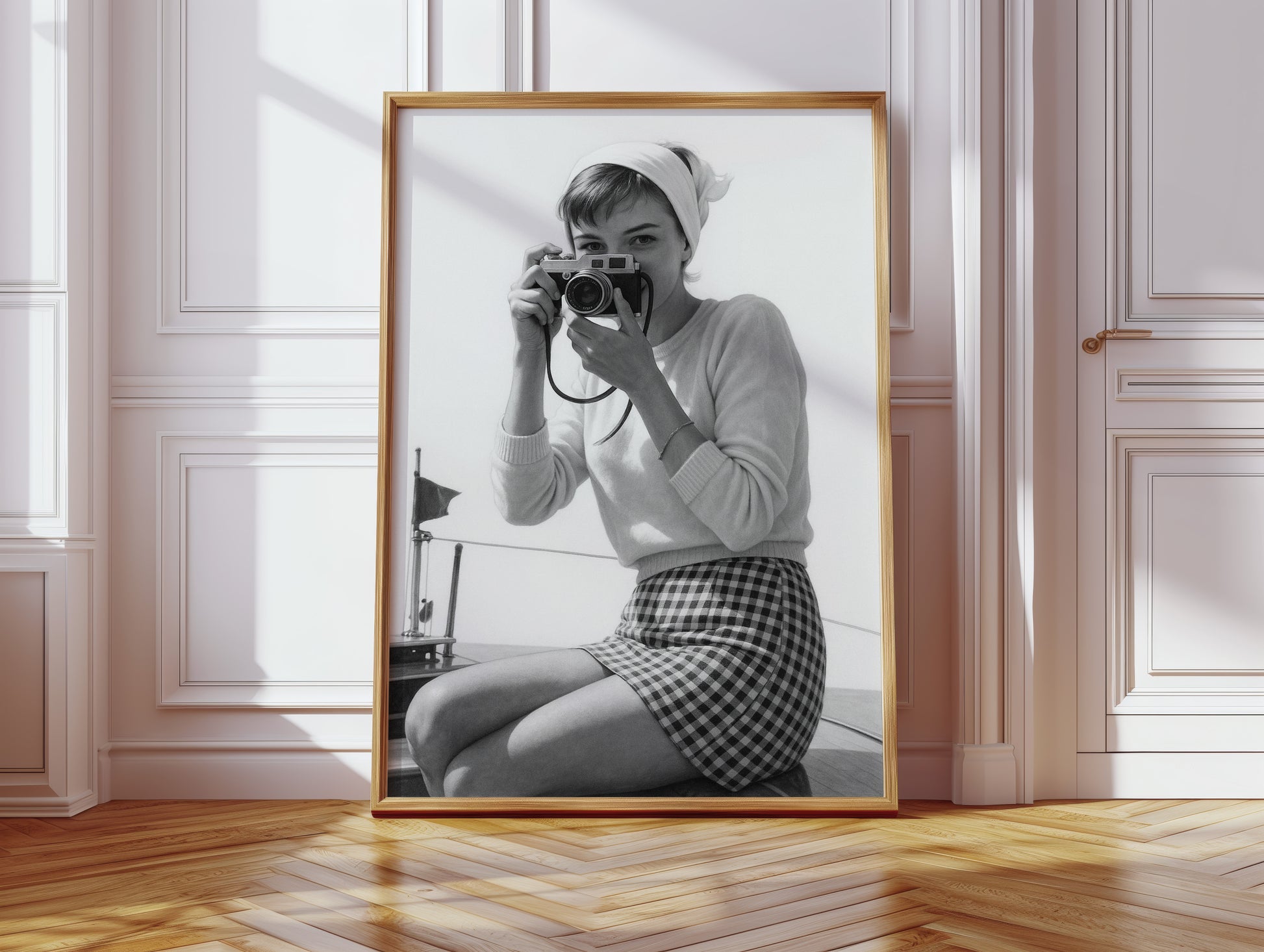 Gallery image 2 for Vintage Seaside Shutterbug – Black and White Retro Photography Print