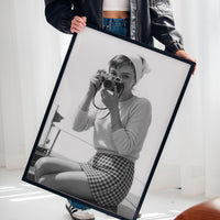 Gallery image 3 for Vintage Seaside Shutterbug – Black and White Retro Photography Print