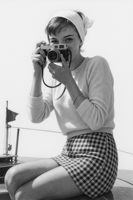 Gallery image 8 for Vintage Seaside Shutterbug – Black and White Retro Photography Print