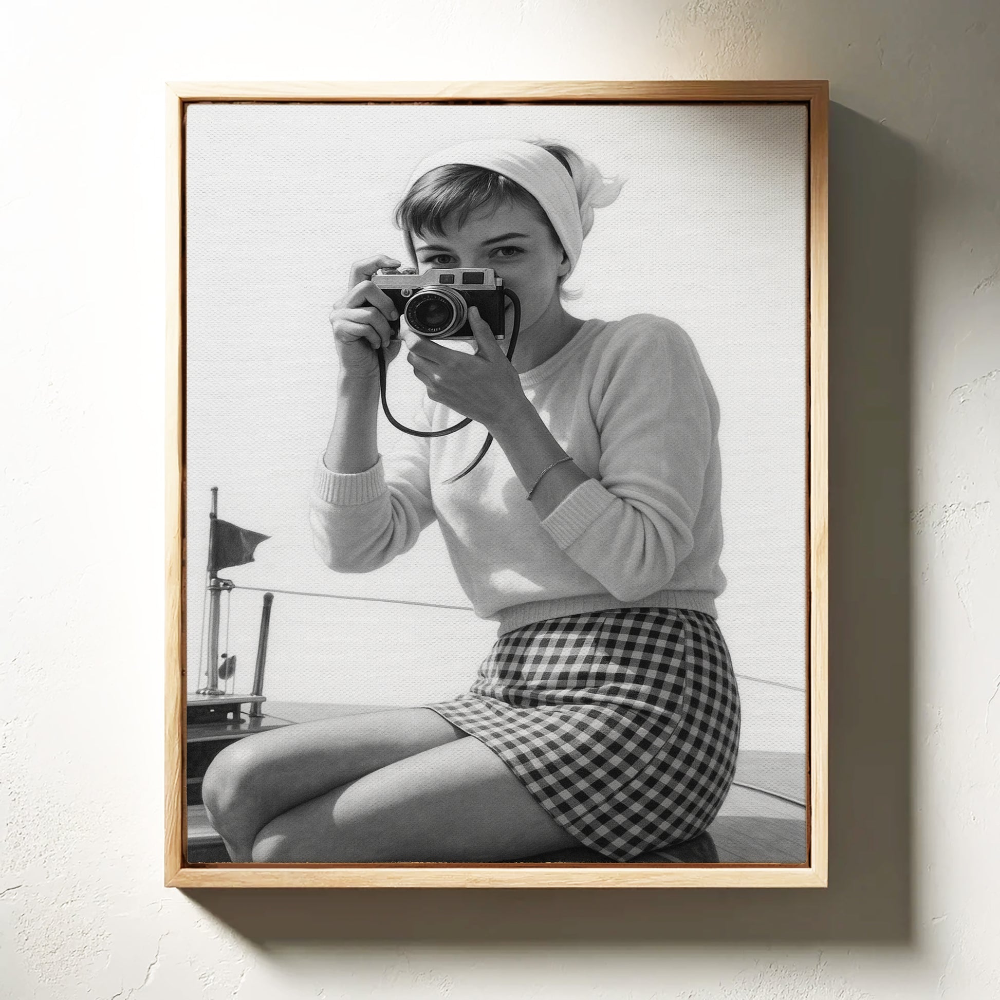 Gallery image 9 for Vintage Seaside Shutterbug – Black and White Retro Photography Print
