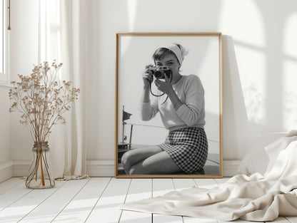Gallery image 12 for Vintage Seaside Shutterbug – Black and White Retro Photography Print