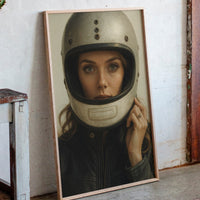 Gallery image 3 for Vintage Moto Muse – Retro Helmet Portrait Print
