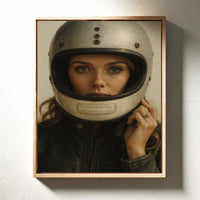 Gallery image 6 for Vintage Moto Muse – Retro Helmet Portrait Print