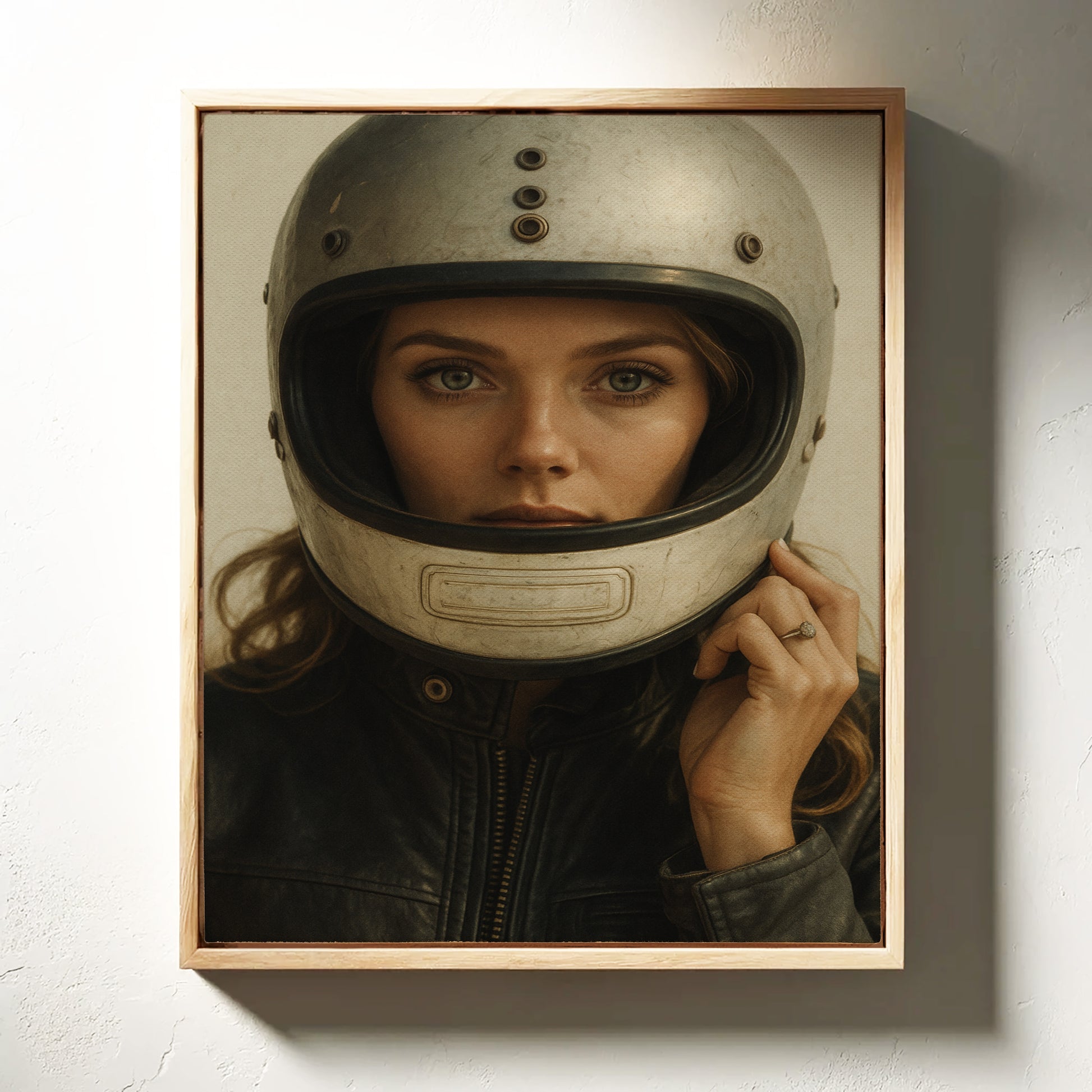 Gallery image 6 for Vintage Moto Muse – Retro Helmet Portrait Print