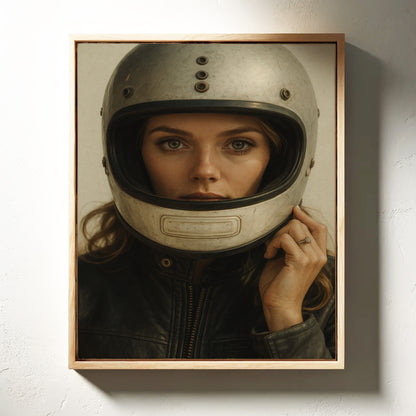 Gallery image 6 for Vintage Moto Muse – Retro Helmet Portrait Print