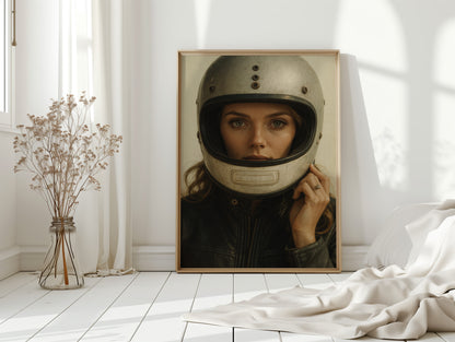 Gallery image 7 for Vintage Moto Muse – Retro Helmet Portrait Print