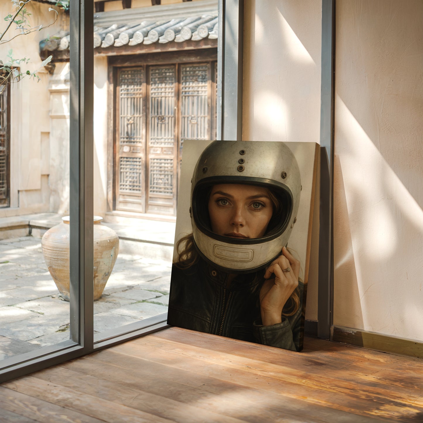 Gallery image 8 for Vintage Moto Muse – Retro Helmet Portrait Print