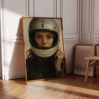 Gallery image 9 for Vintage Moto Muse – Retro Helmet Portrait Print