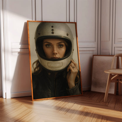 Gallery image 9 for Vintage Moto Muse – Retro Helmet Portrait Print