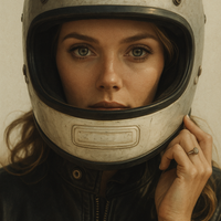 Gallery image 11 for Vintage Moto Muse – Retro Helmet Portrait Print