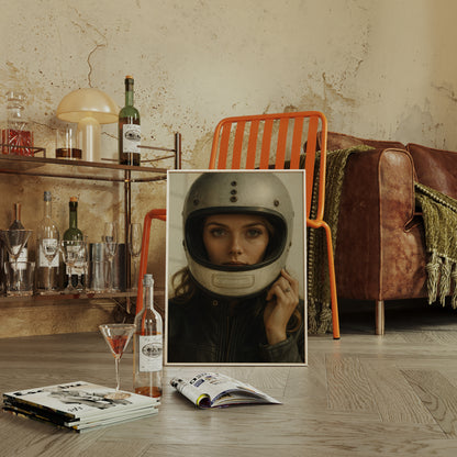 Gallery image 12 for Vintage Moto Muse – Retro Helmet Portrait Print