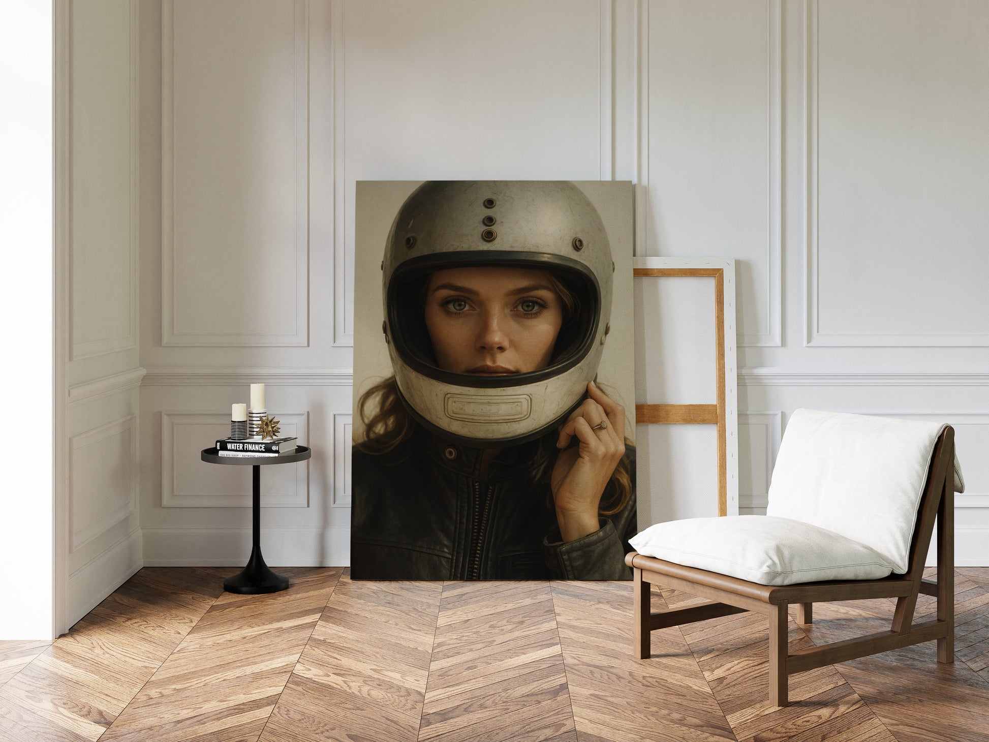 Gallery image 14 for Vintage Moto Muse – Retro Helmet Portrait Print