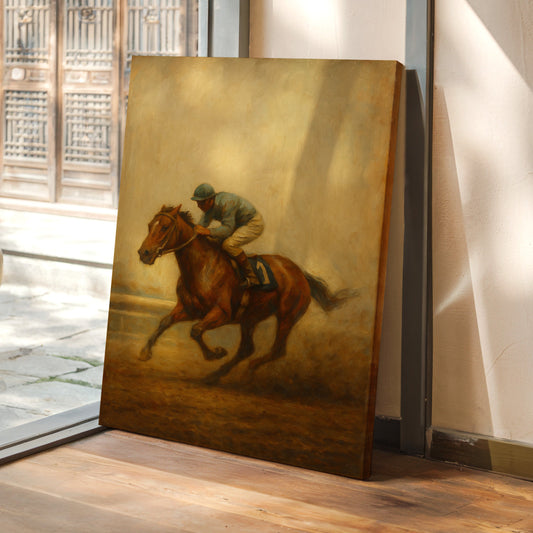 Gallery image 4 for “Final Stretch” – Vintage Horse Racing Oil Painting Print