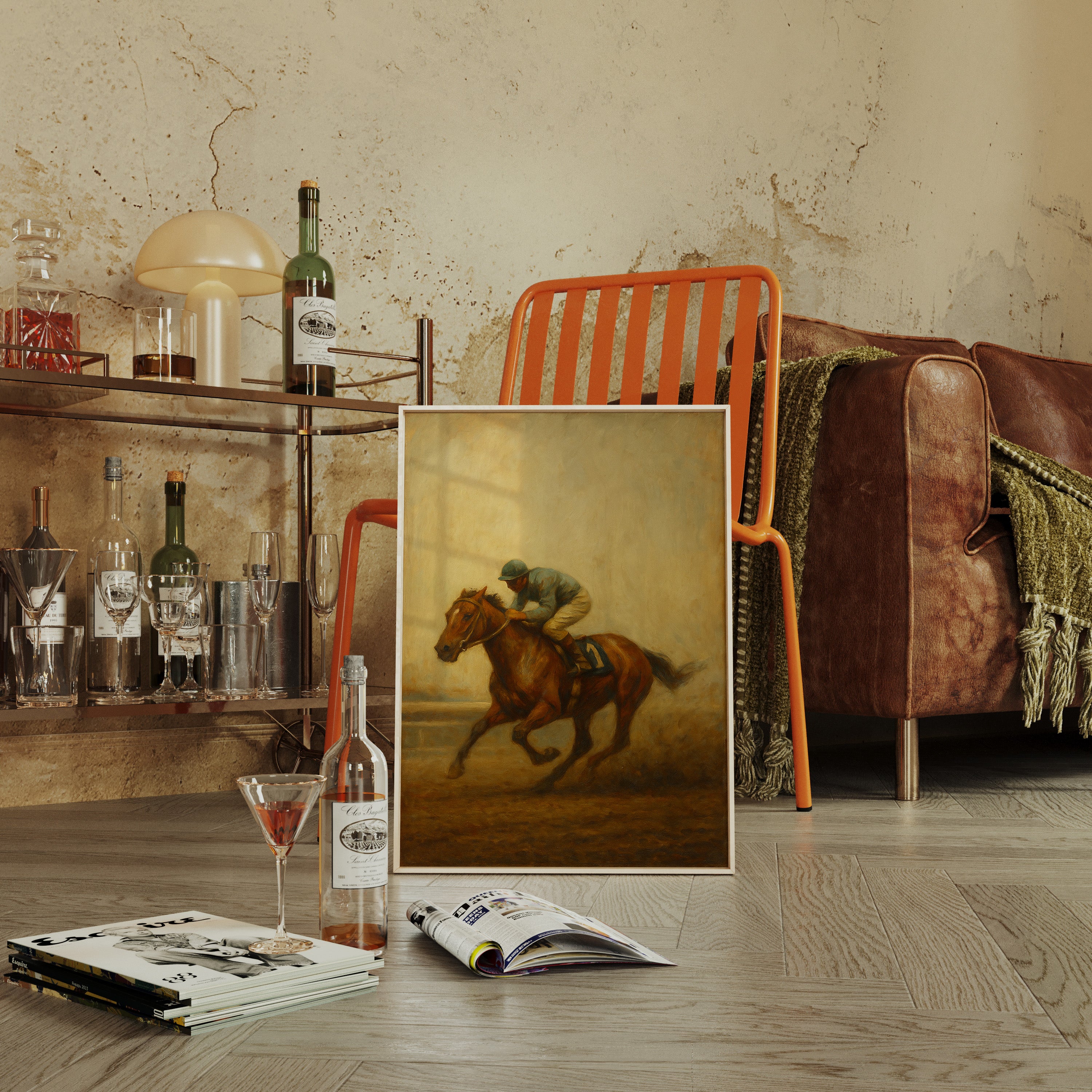 Gallery image 6 for “Final Stretch” – Vintage Horse Racing Oil Painting Print