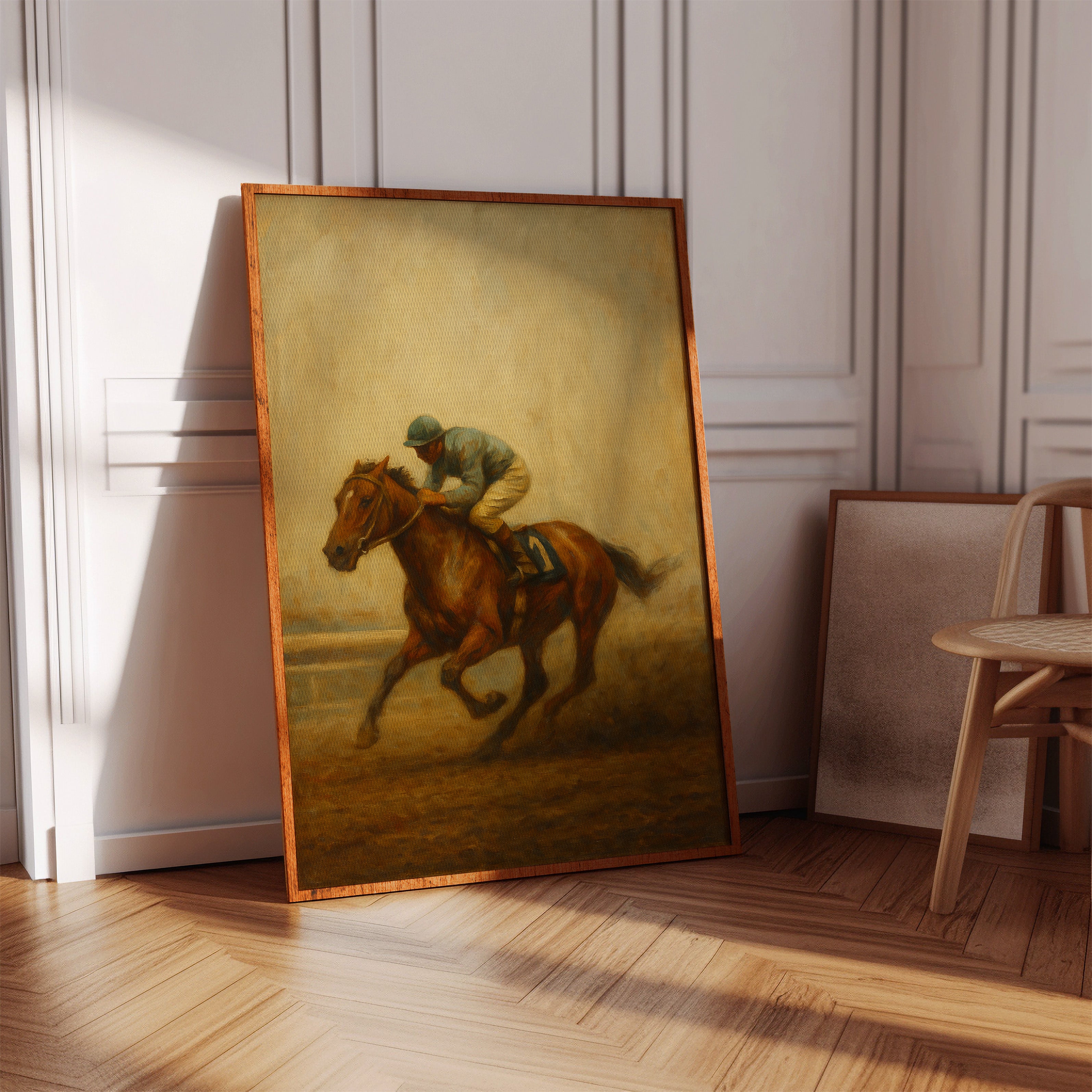 Gallery image 7 for “Final Stretch” – Vintage Horse Racing Oil Painting Print