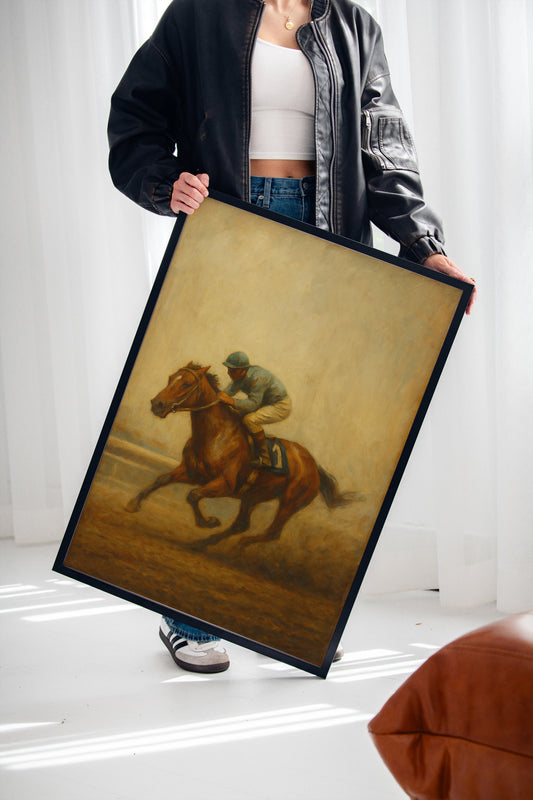 Gallery image 13 for “Final Stretch” – Vintage Horse Racing Oil Painting Print