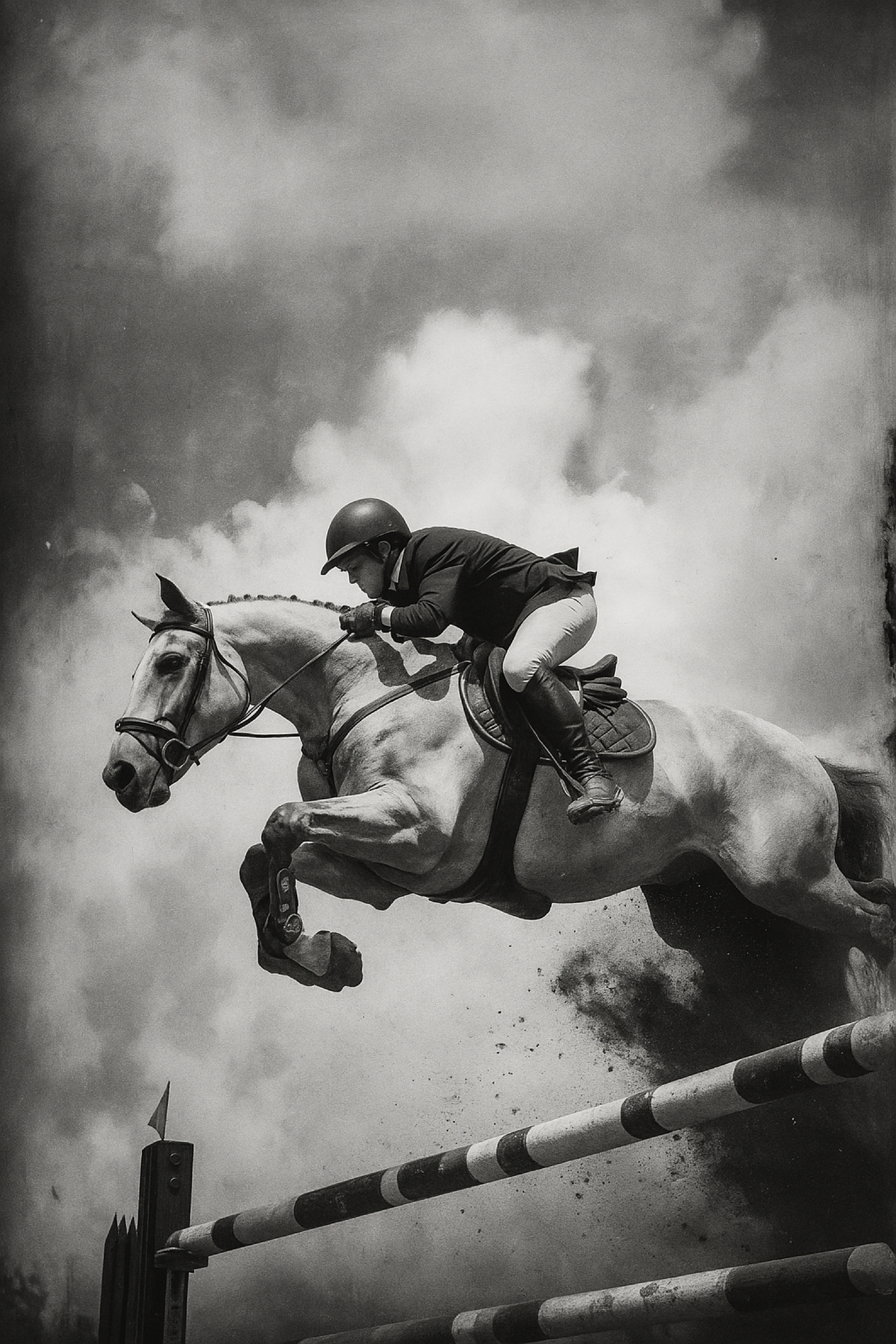 Gallery image 4 for “Airtime” – Black & White Show Jumping Photography Print