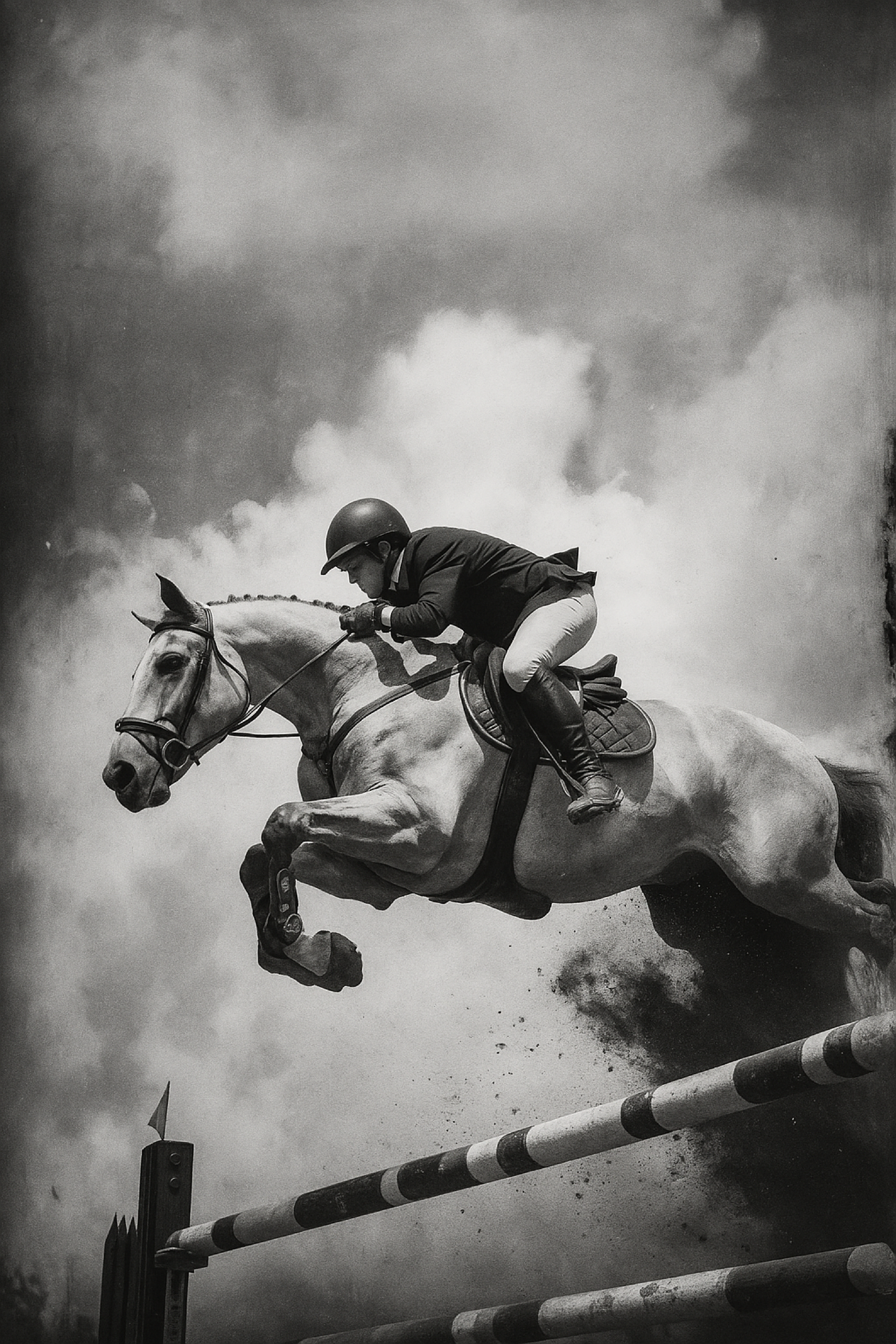 Gallery image 4 for “Airtime” – Black & White Show Jumping Photography Print