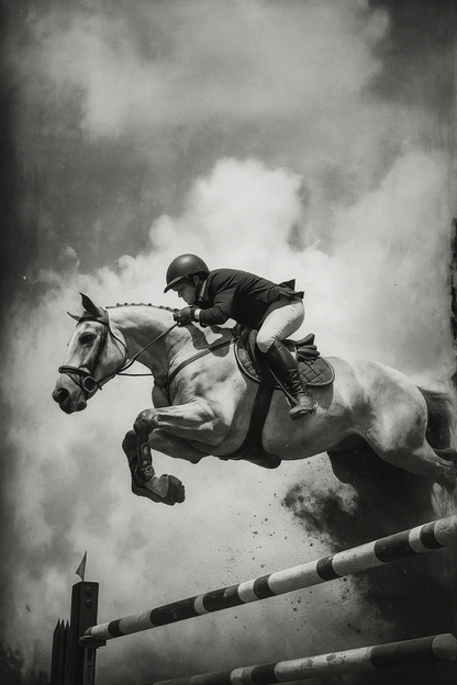 Gallery image 4 for “Airtime” – Black & White Show Jumping Photography Print