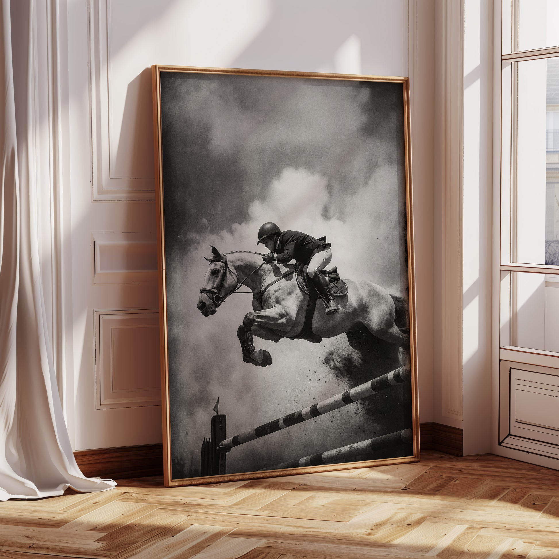 Gallery image 7 for “Airtime” – Black & White Show Jumping Photography Print