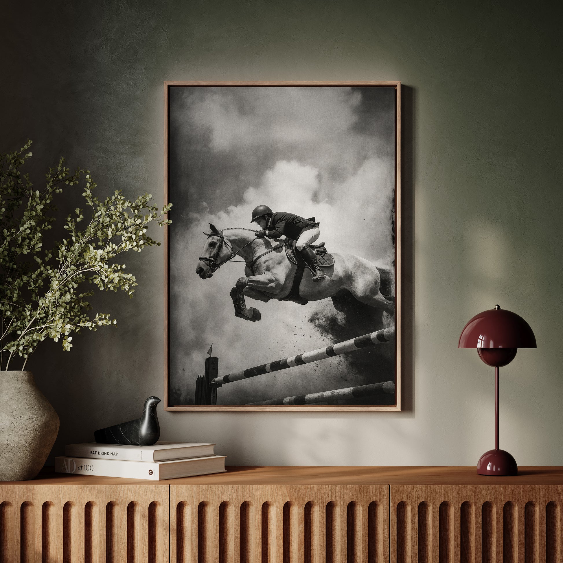 Gallery image 11 for “Airtime” – Black & White Show Jumping Photography Print