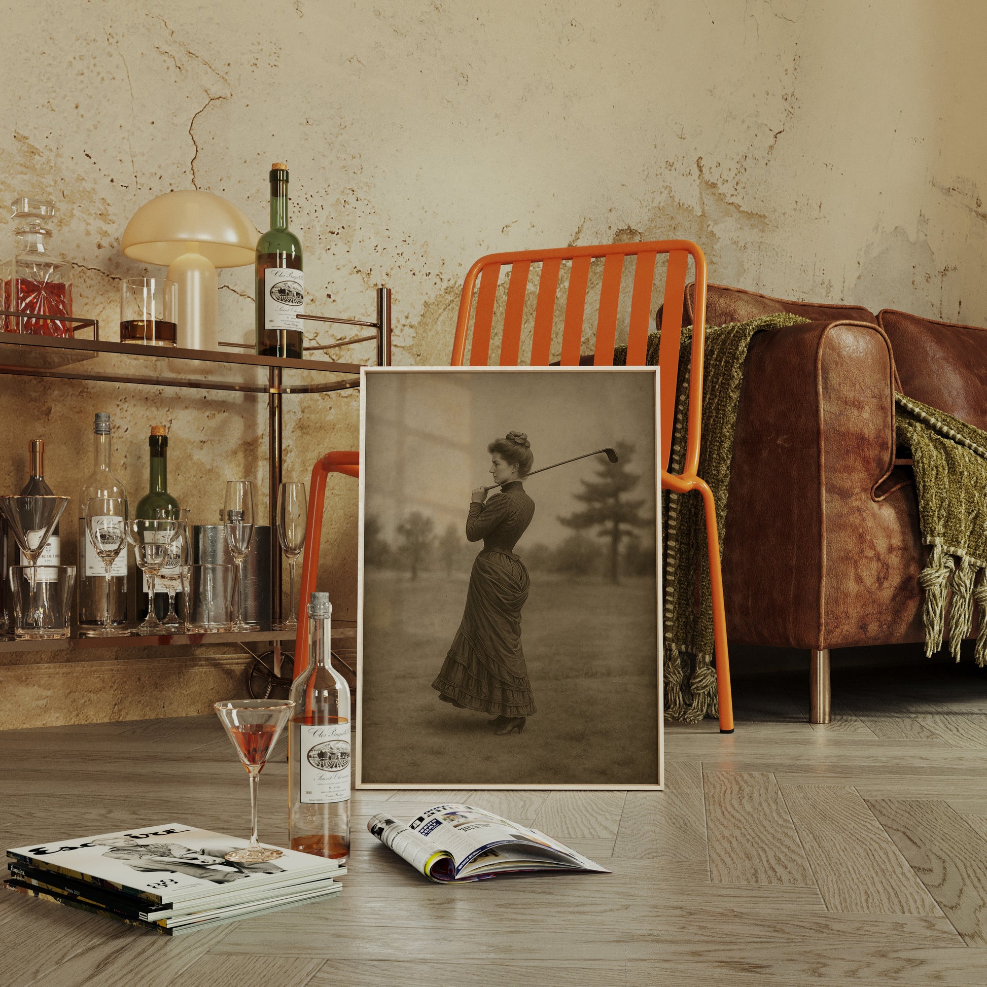 Gallery image 2 for Vintage Lady Golfer Fine Art Print