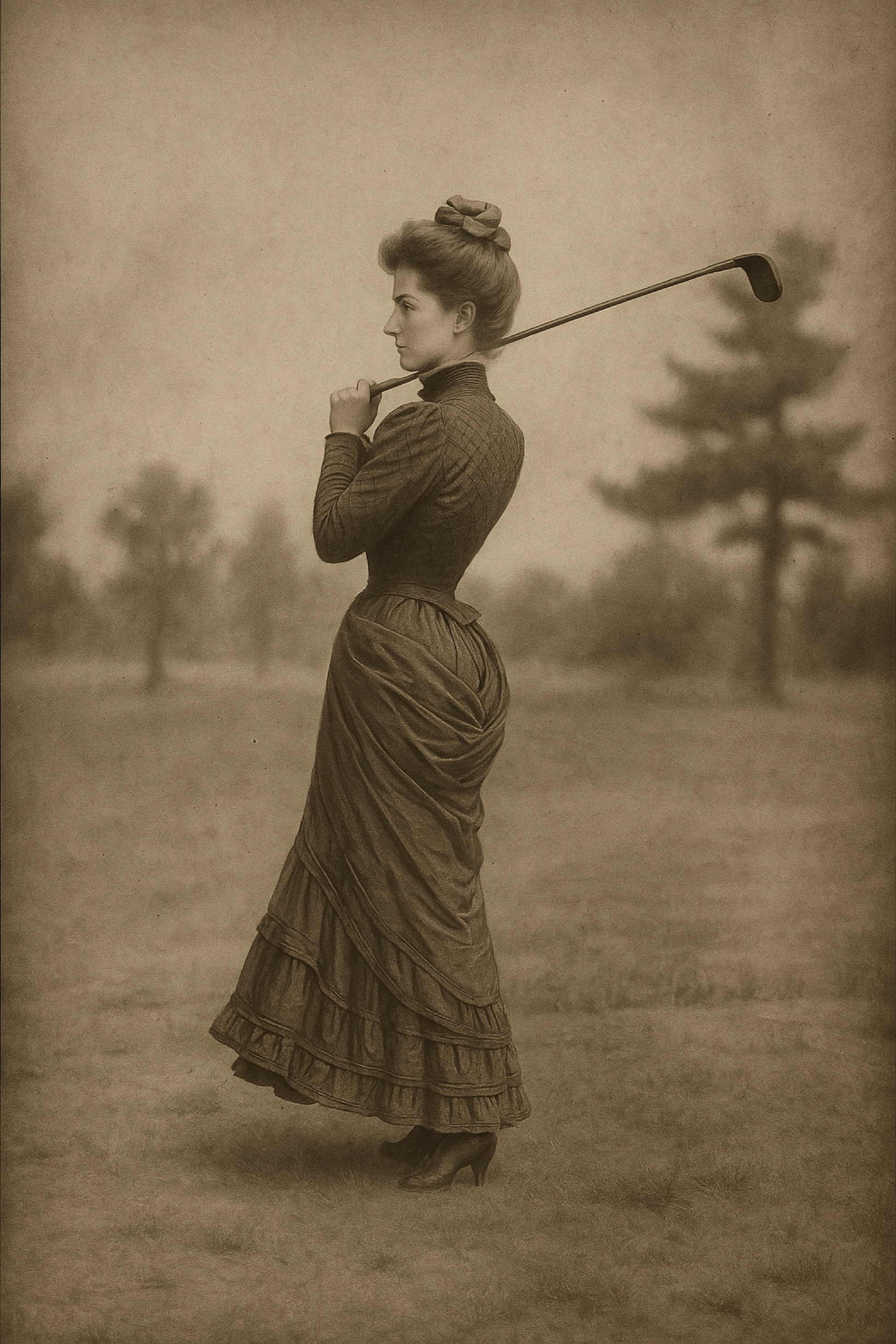 Gallery image 3 for Vintage Lady Golfer Fine Art Print