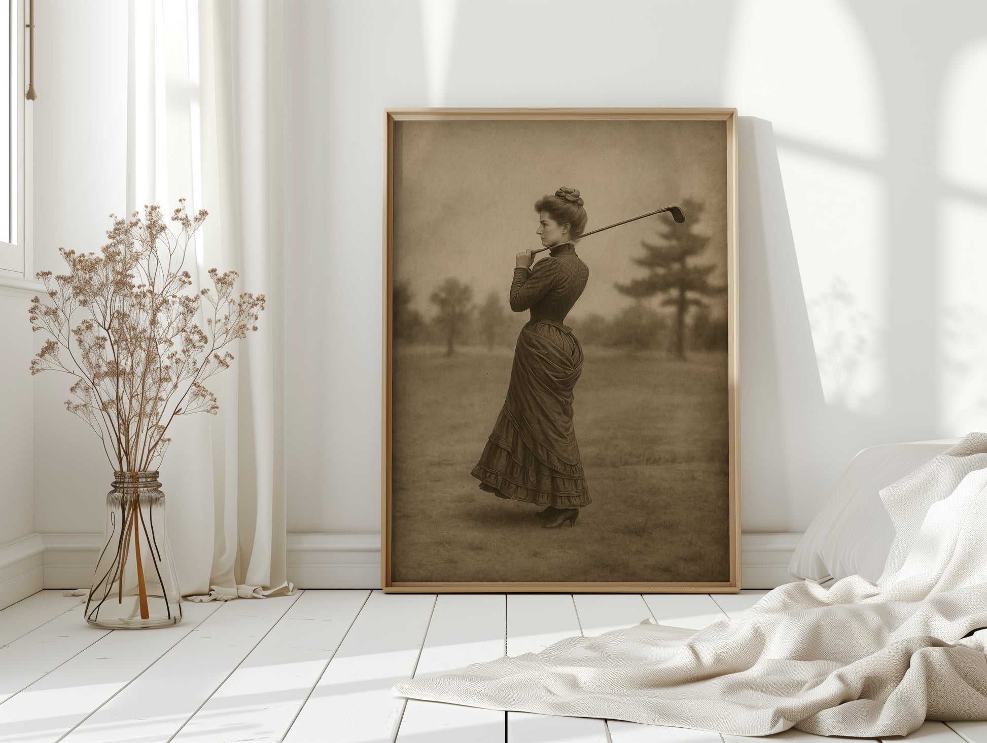 Gallery image 8 for Vintage Lady Golfer Fine Art Print