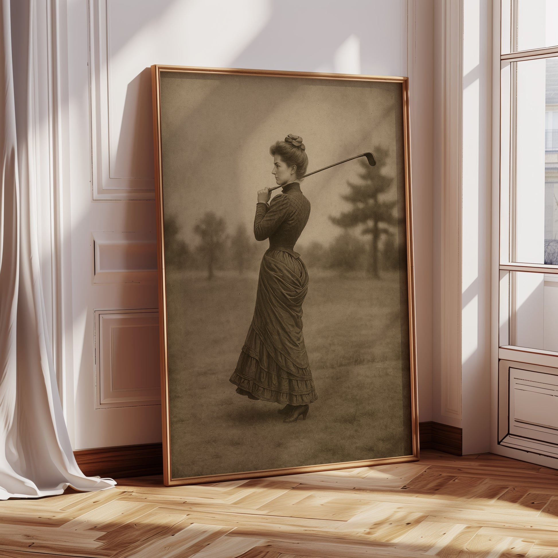 Gallery image 9 for Vintage Lady Golfer Fine Art Print