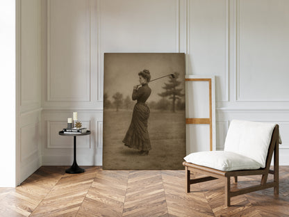 Gallery image 12 for Vintage Lady Golfer Fine Art Print